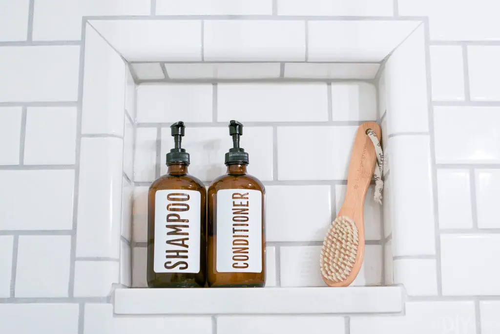 guest bathroom reveal soap niche