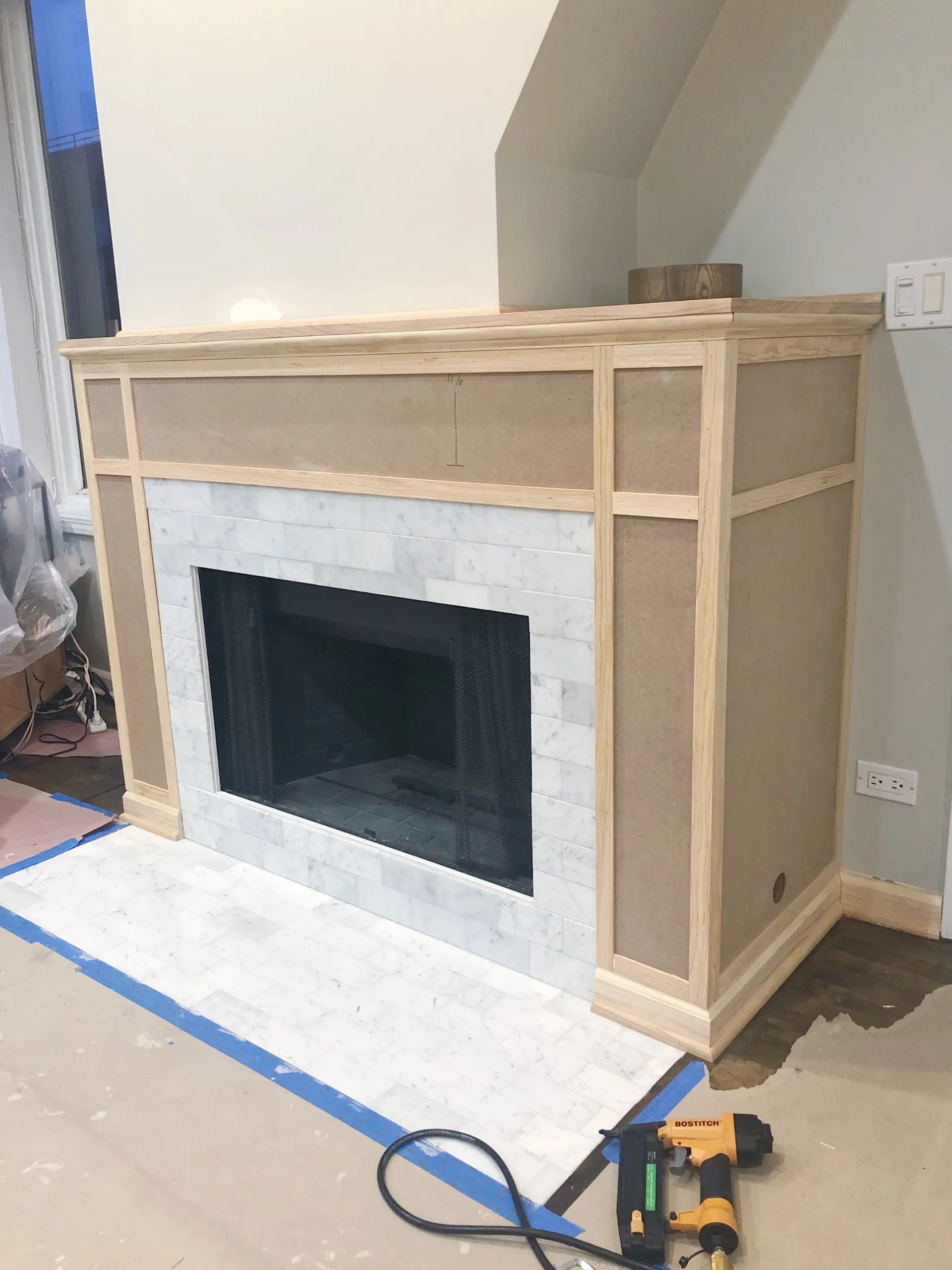 Building a DIY fireplace mantle