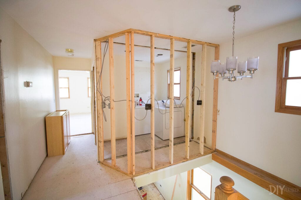 Adding framing for a laundry room