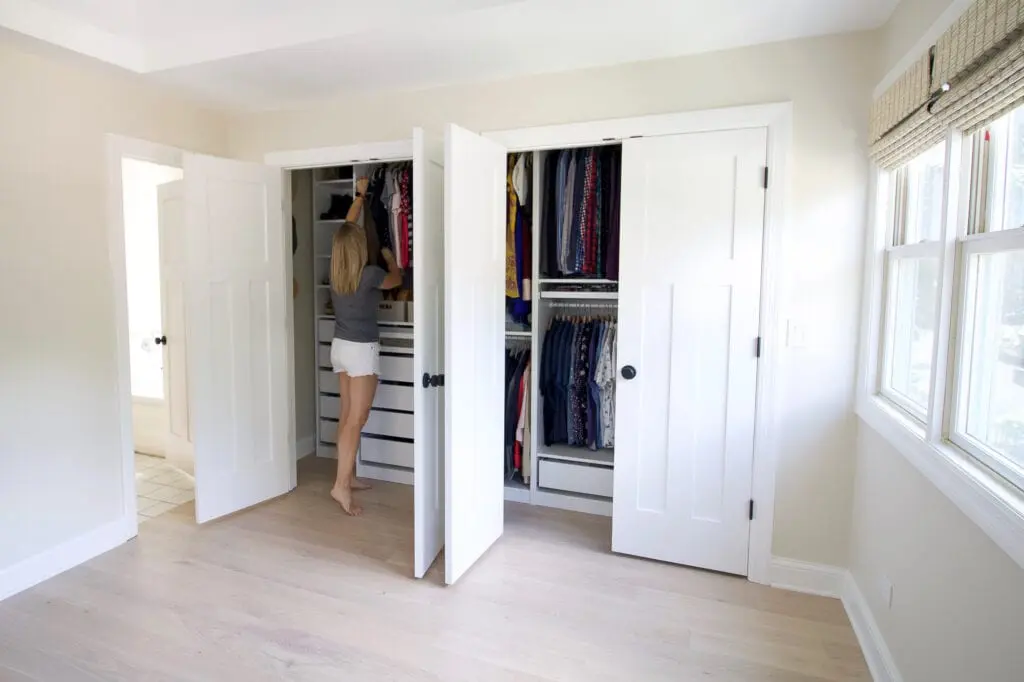 Our new organized closet that is reach-in