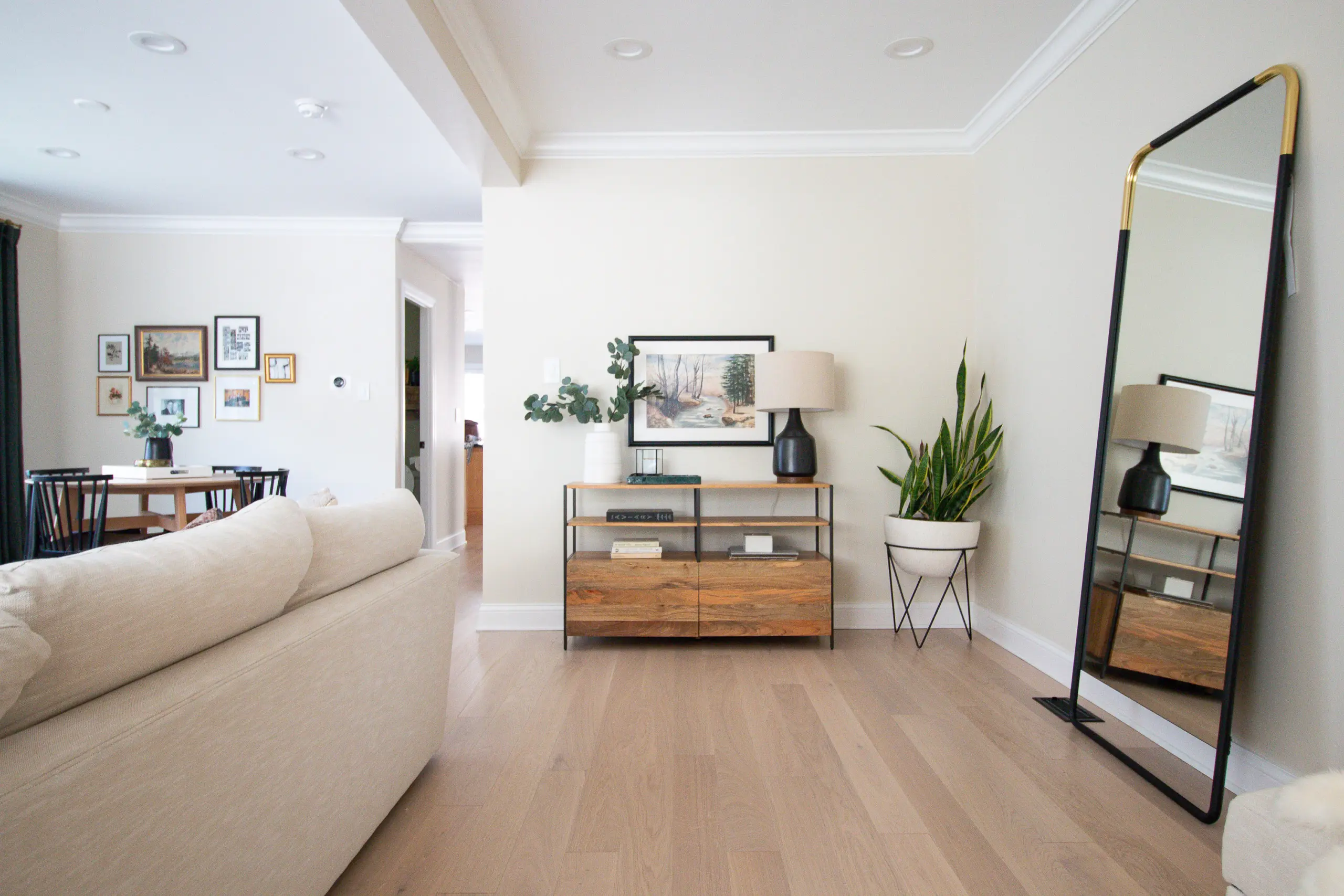 Our white oak floors in our living room